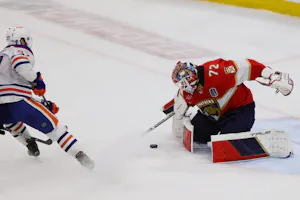 Florida Panthers goaltender Sergei Bobrovsky defends against Connor McDavid as Gary Pearson explores the best prop bets for Thursday's Stanley Cup Final Game 3 between the Panthers and Oilers. 