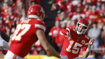 Patrick Mahomes #15 of the Kansas City Chiefs features in our Chiefs vs. Jets SGP