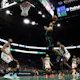 Jayson Tatum of the Boston Celtics goes in for a dunk against the Minnesota Timberwolves during the second half at TD Garden in Boston, Massachusetts. Photo By Winslow Townson/Getty Images via AFP.