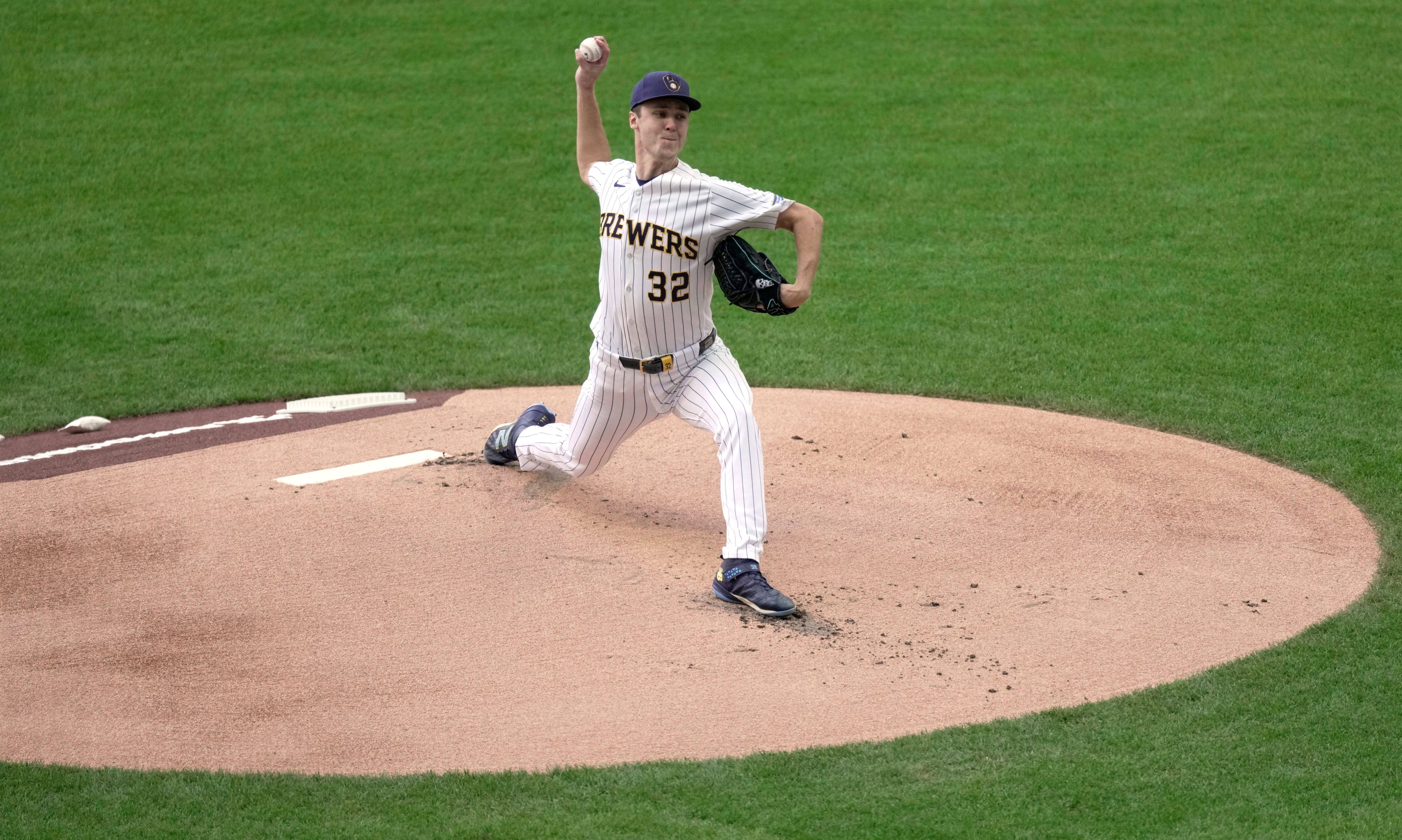 Brewers pitcher Jacob Misiorowski throws as we make our best Padres vs. Brewers prediction for Game 1 of the NLDS
