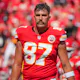 Kansas City Chiefs tight end Travis Kelce warms up prior to a game against the Cincinnati Bengals as we look at our FanDuel promo code for Monday Night Football.