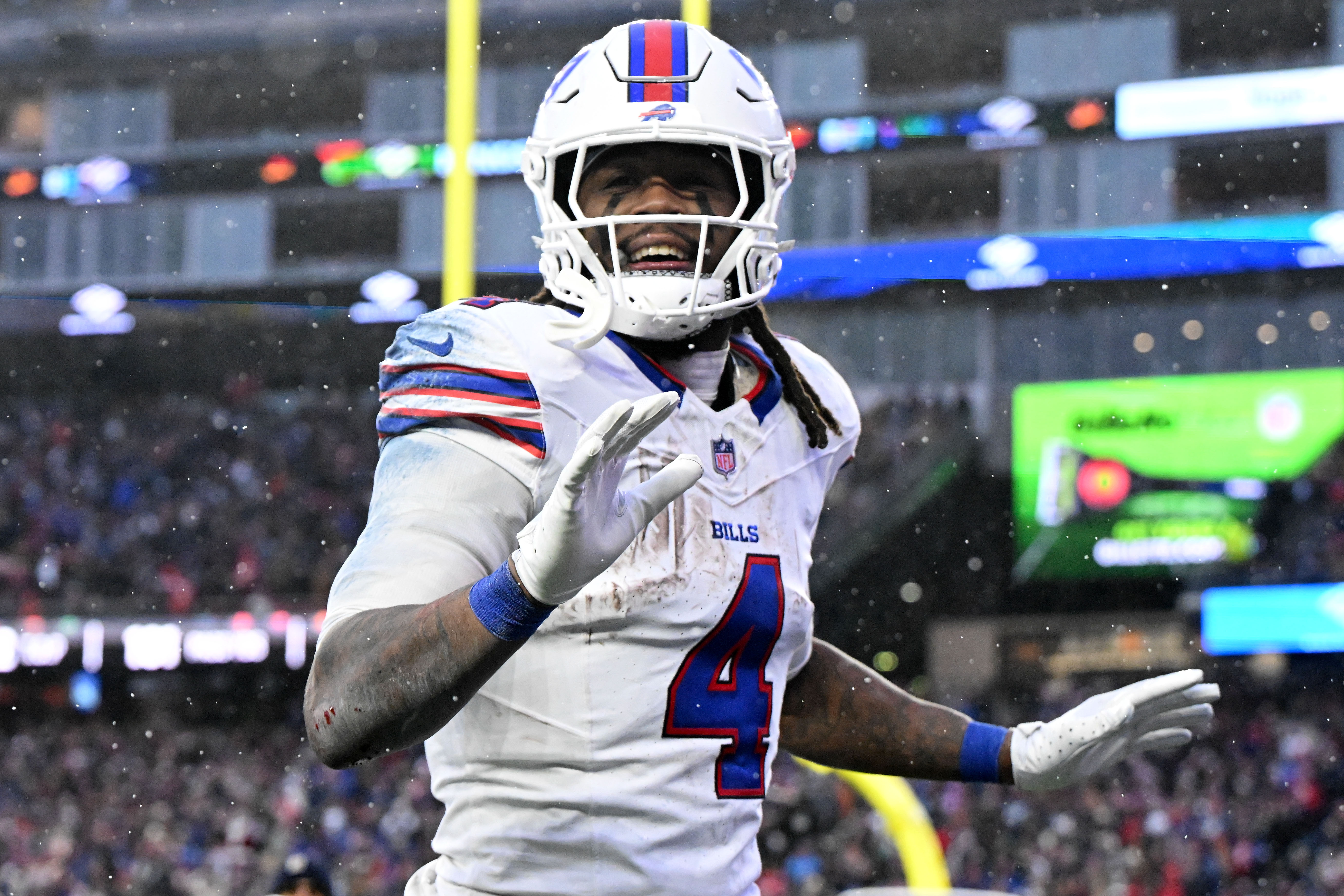 Buffalo Bills running back James Cook III reacts as we make our best Bills vs. Jaguars prediction