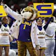 The LSU Lady Tigers mascot points to the crowd against the South Carolina Gamecocks in the fourth quarter during the championship game of the SEC Women's Basketball Tournament as we look at the March Louisiana sports betting report.