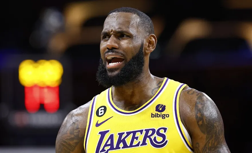 LeBron James #6 of the Los Angeles Lakers at Crypto.com Arena on Oct. 22.