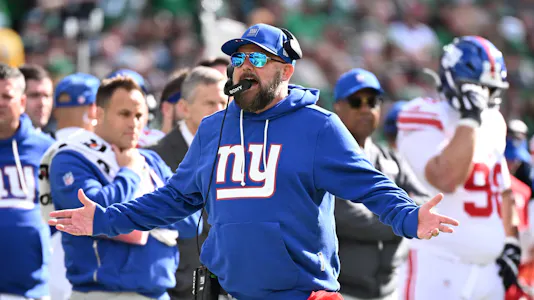 New York Giants head coach Brian Daboll reacts as we look at Kalshi suing New York