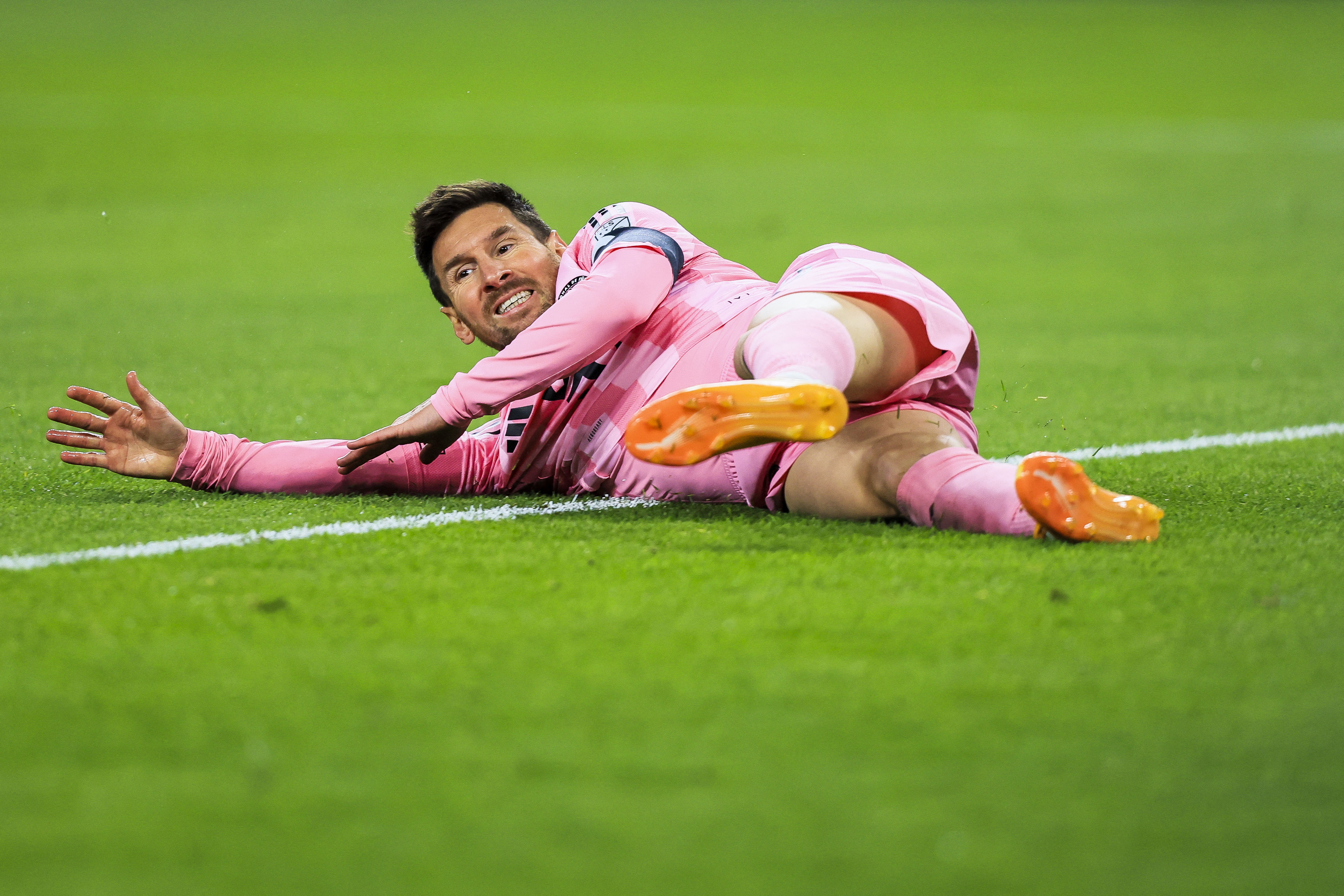 Inter Miami CF midfielder Lionel Messi falls as we make our best Inter Miami vs. Philadelphia Union prediction