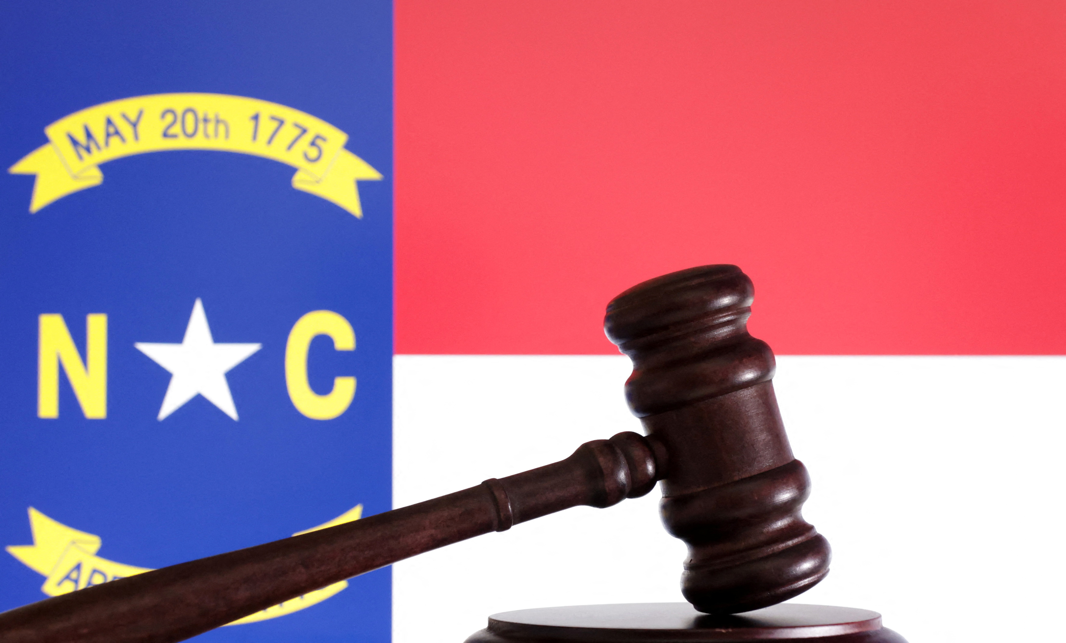The flag of the U.S. state North Carolina is seen in this illustration as we look at the state's stance on prediction markets.