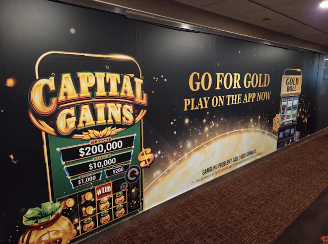 Online casino advertising at Golden Nugget, Atlantic City.