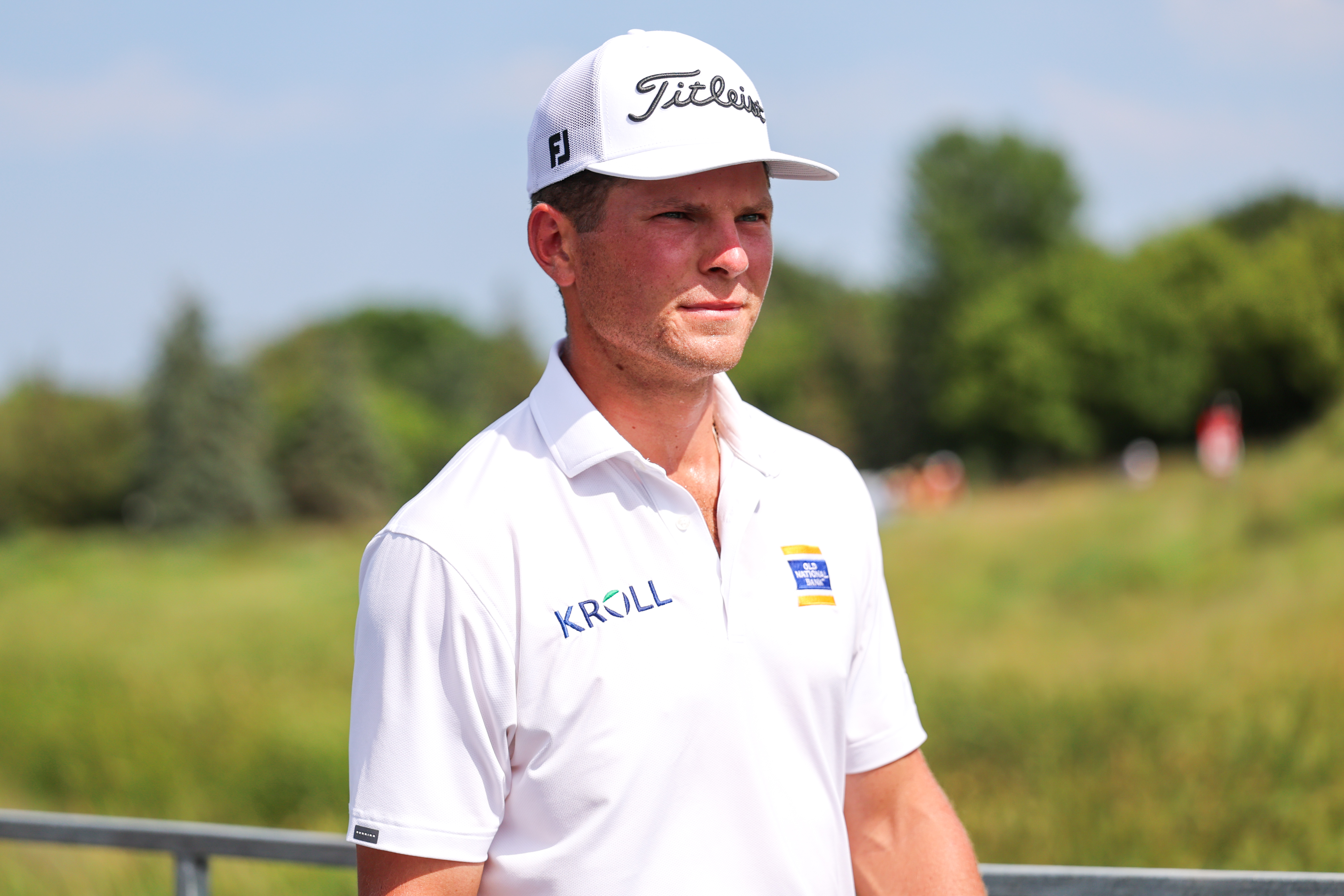 Michael Brennan of the United States walks to the 17th tee as he is featured in our Rocket Classc Fourth-Round prop prediction & odds.