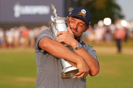 Bryson DeChambeau celebrates with the trophy after winning the U.S. Open as we look at the British Open odds