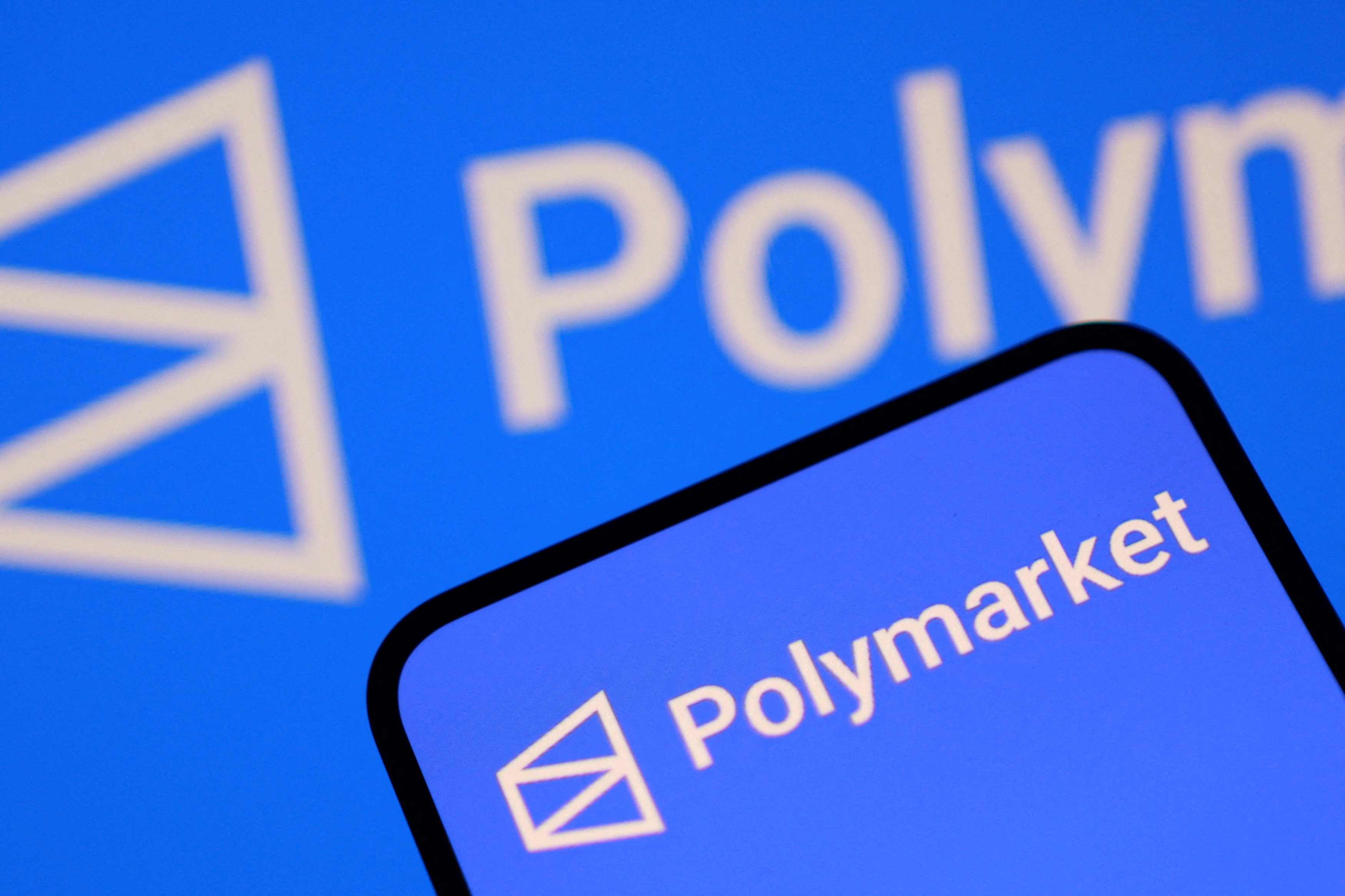 Polymarket logo appears in this illustration as we look at the company offering combo plays ahead of the NFL season.