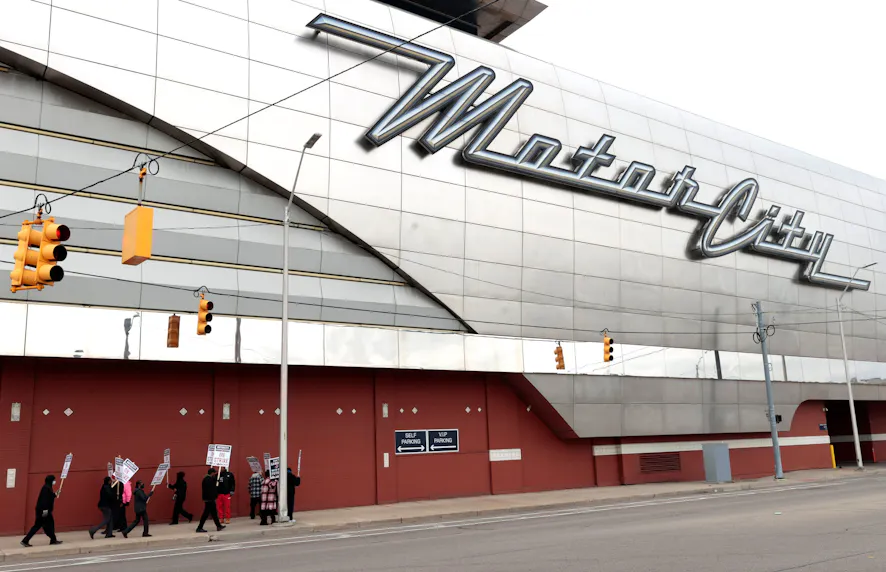The front of the MotorCity Casino Hotel as we look at the Michigan Gaming Control Board nomination in the Vixio 2024 Global Regulatory Awards.