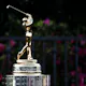 A detailed view of THE PLAYERS Championship trophy is seen before being awarded to champion Cameron Smith (not pictured)of Australia after the final round of THE PLAYERS Championship on the Stadium Course at TPC Sawgrass on March 14, 2022.