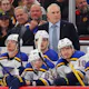 Head coach Craig Berube of the St. Louis Blues looks on against the Chicago Blackhawks during the first period at the United Center as we look at our Maple Leafs next head coach odds.