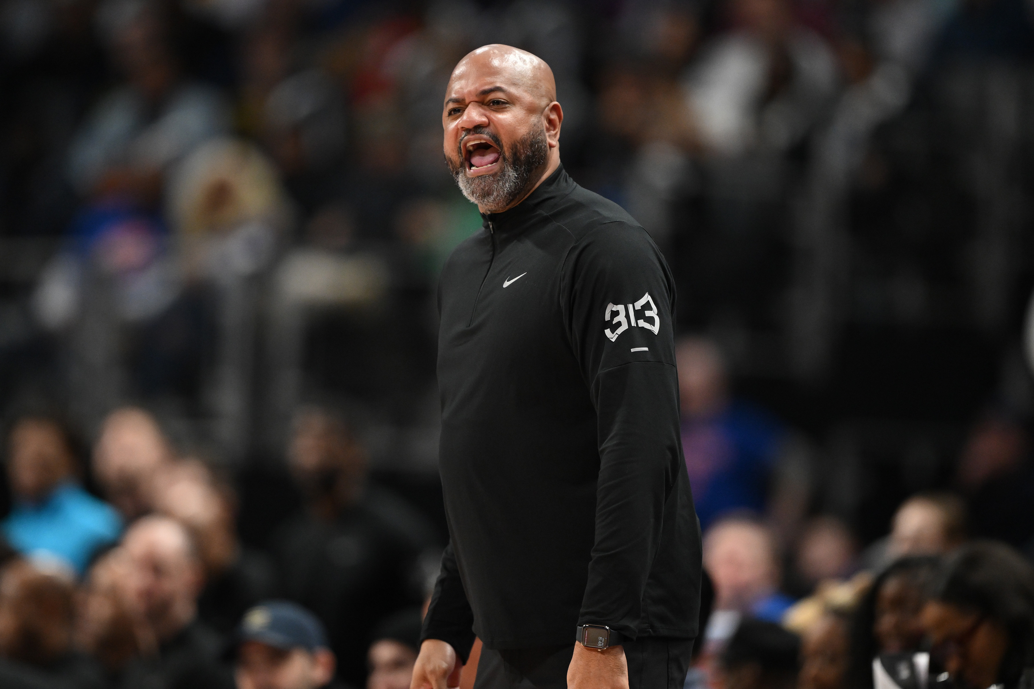 Detroit Pistons head coach J.B. Bickerstaff, seen here yelling, is the leader in the NBA Coach of the Year odds.