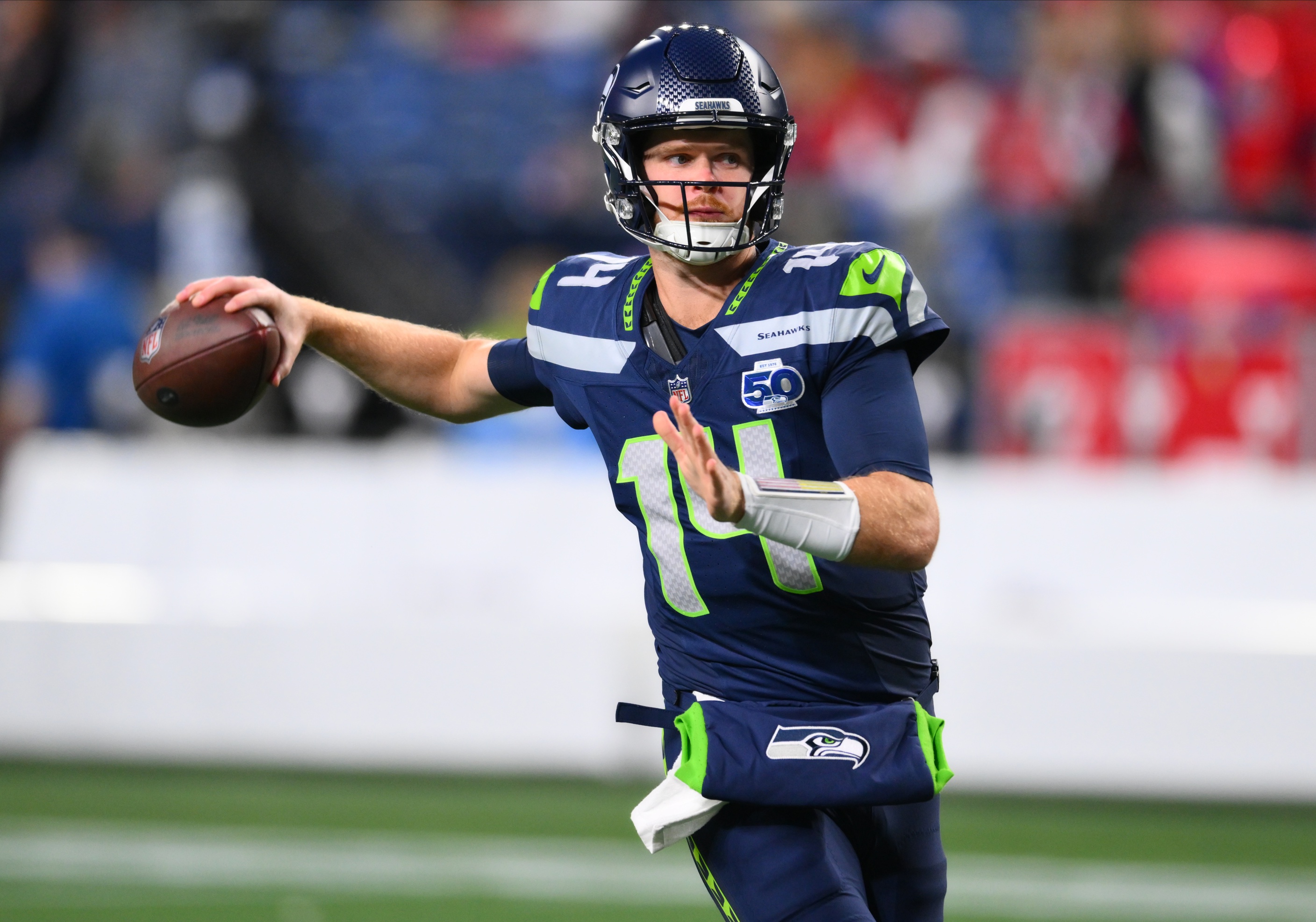 Sam Darnold and the Seattle Seahawks, featured in my NFL Picks Against the Spread Week 9, in action against Houston. 