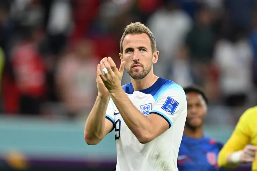  Harry Kane of England celebrates after the team's match against Wales. 