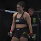 Mackenzie Dern celebrates her victory against Amanda Cooper at UFC 224.
