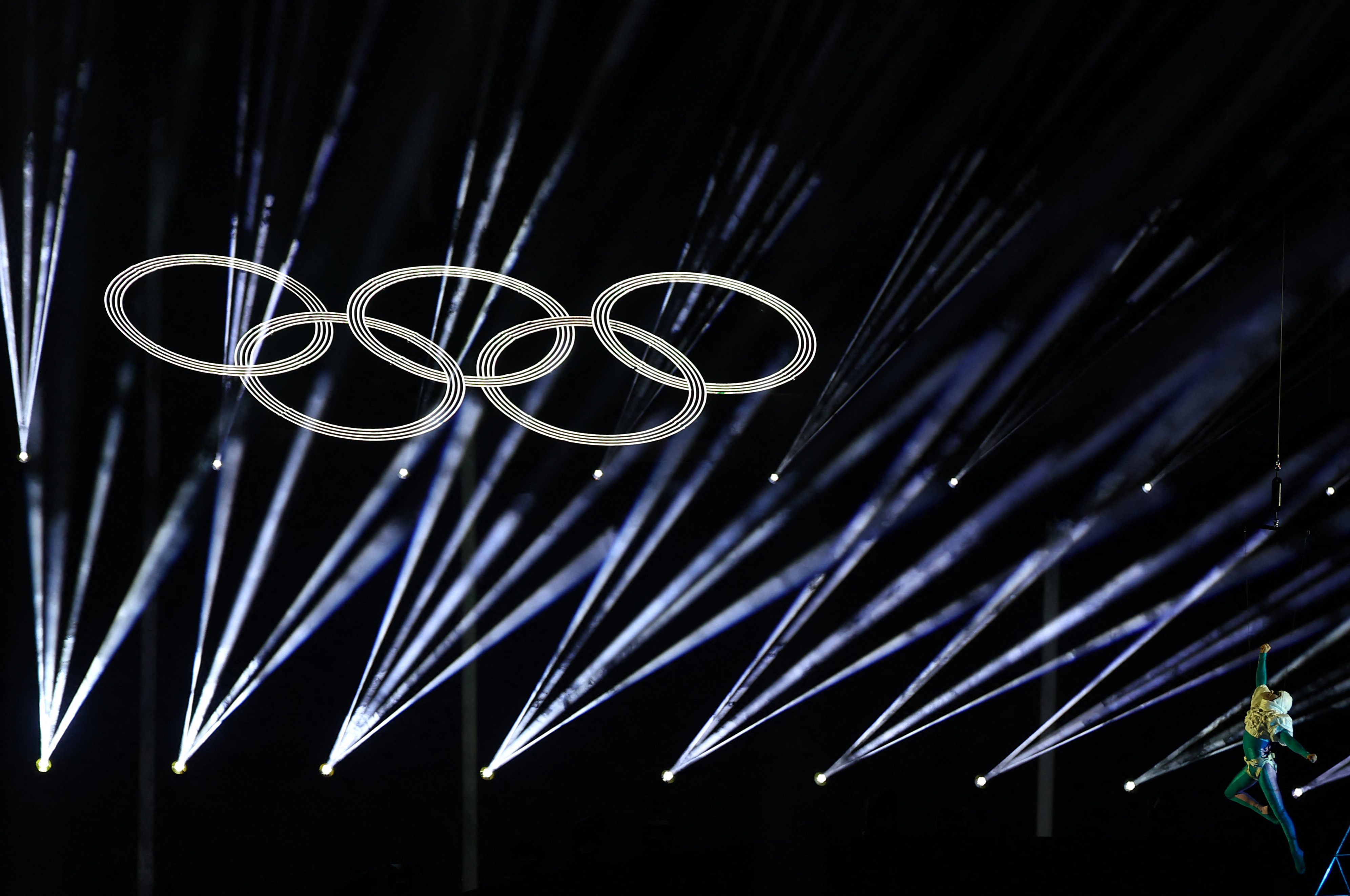 General view of the Olympic rings as we look at the sports betting impact on viewership. 