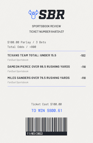 Eagles vs Texans Parlay: NFL Same Game Parlay Picks 11/3/22