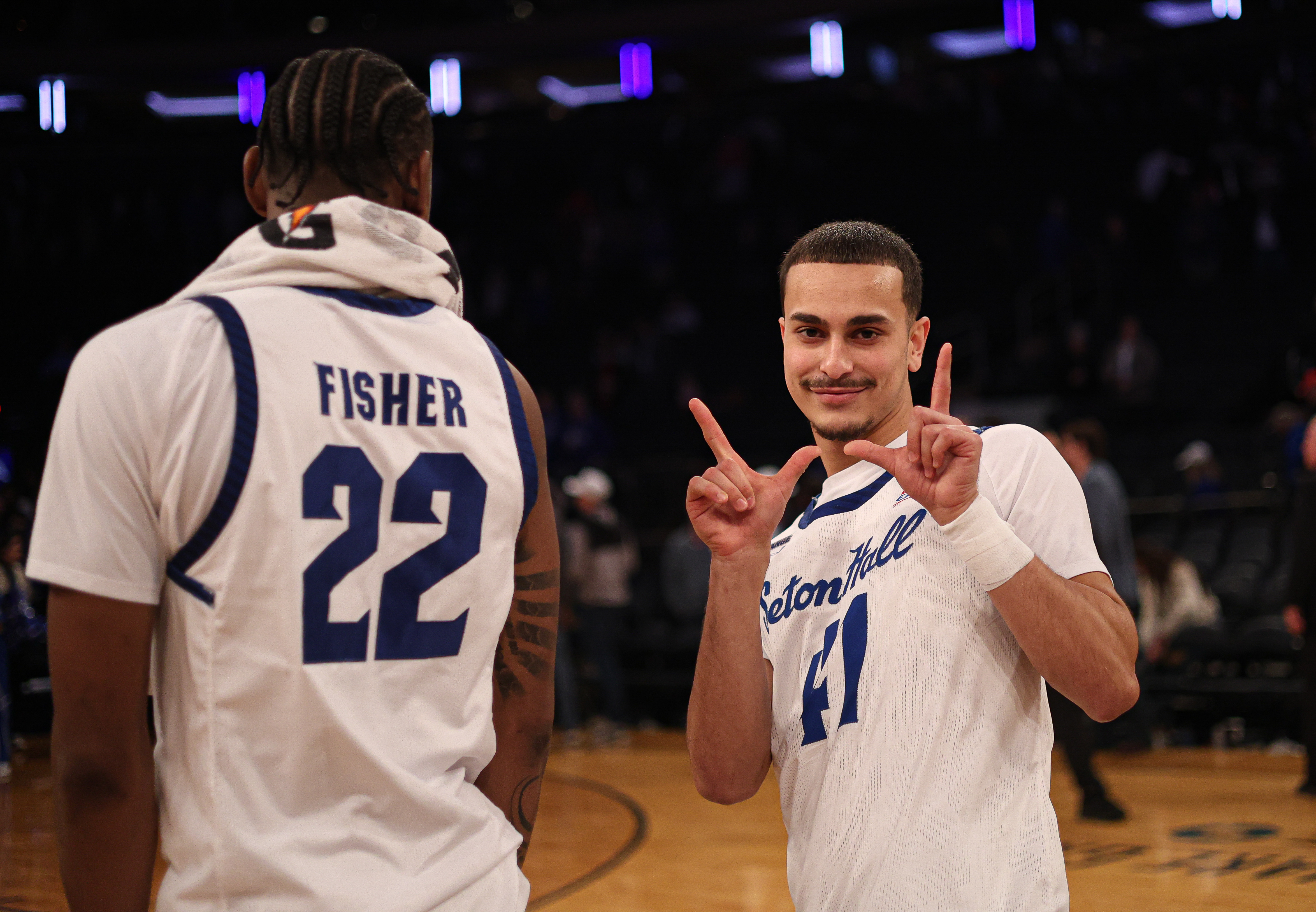 Seton Hall guard David Gabriel after the win as we look at expected wagering on March Madness.