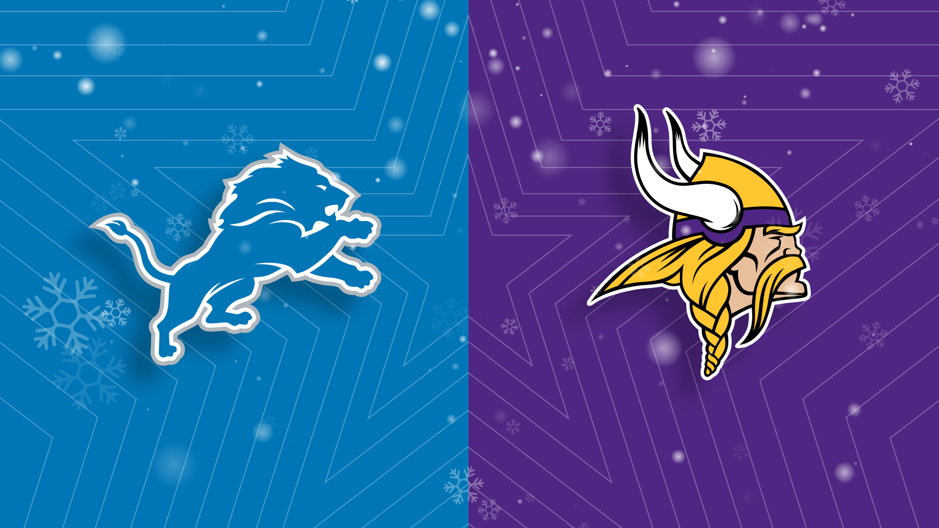 A custom image of the Detroit Lions vs. Minnesota Vikings Christmas Day matchup, as we look at our Lions vs. Vikings predictions