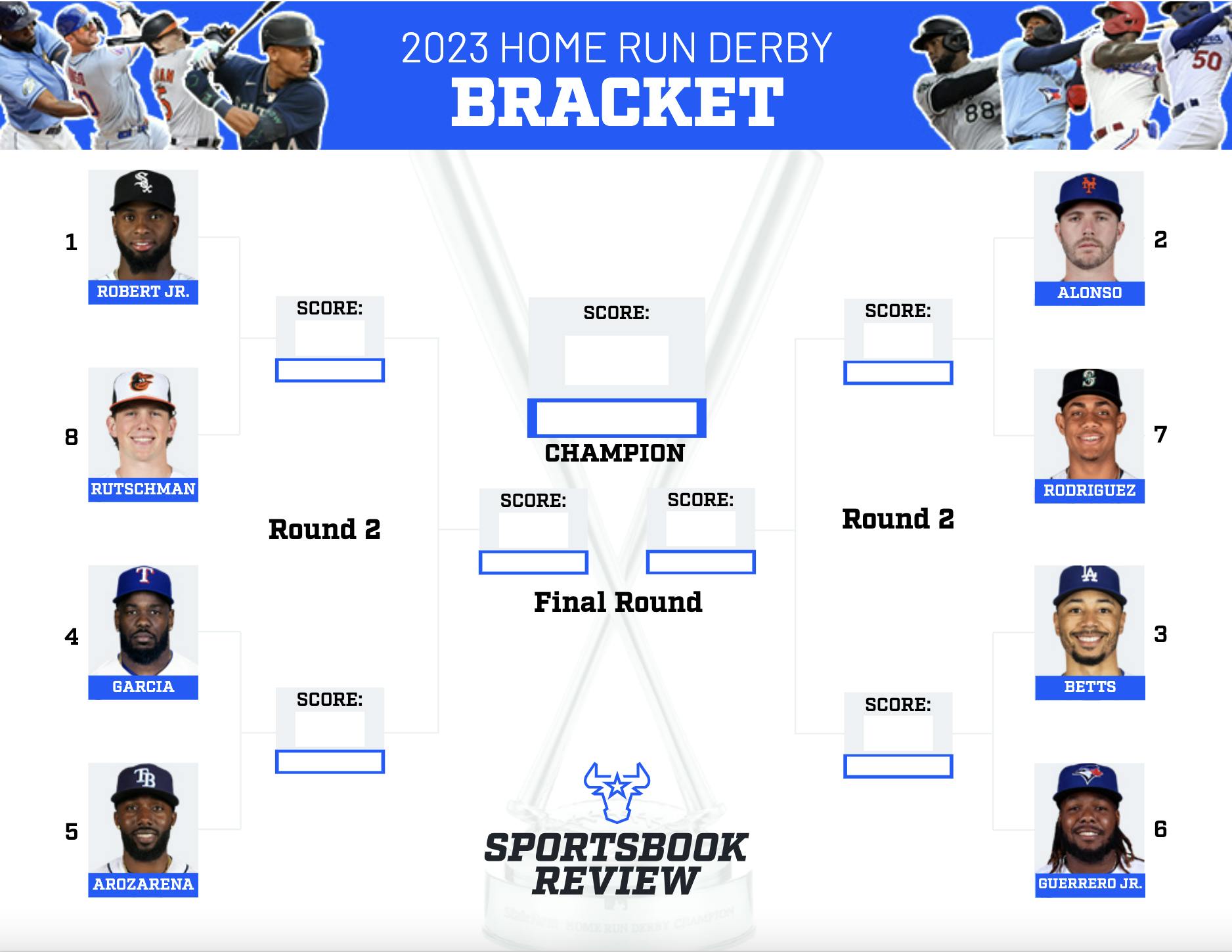 Free Printable Home Run Derby Bracket 2023