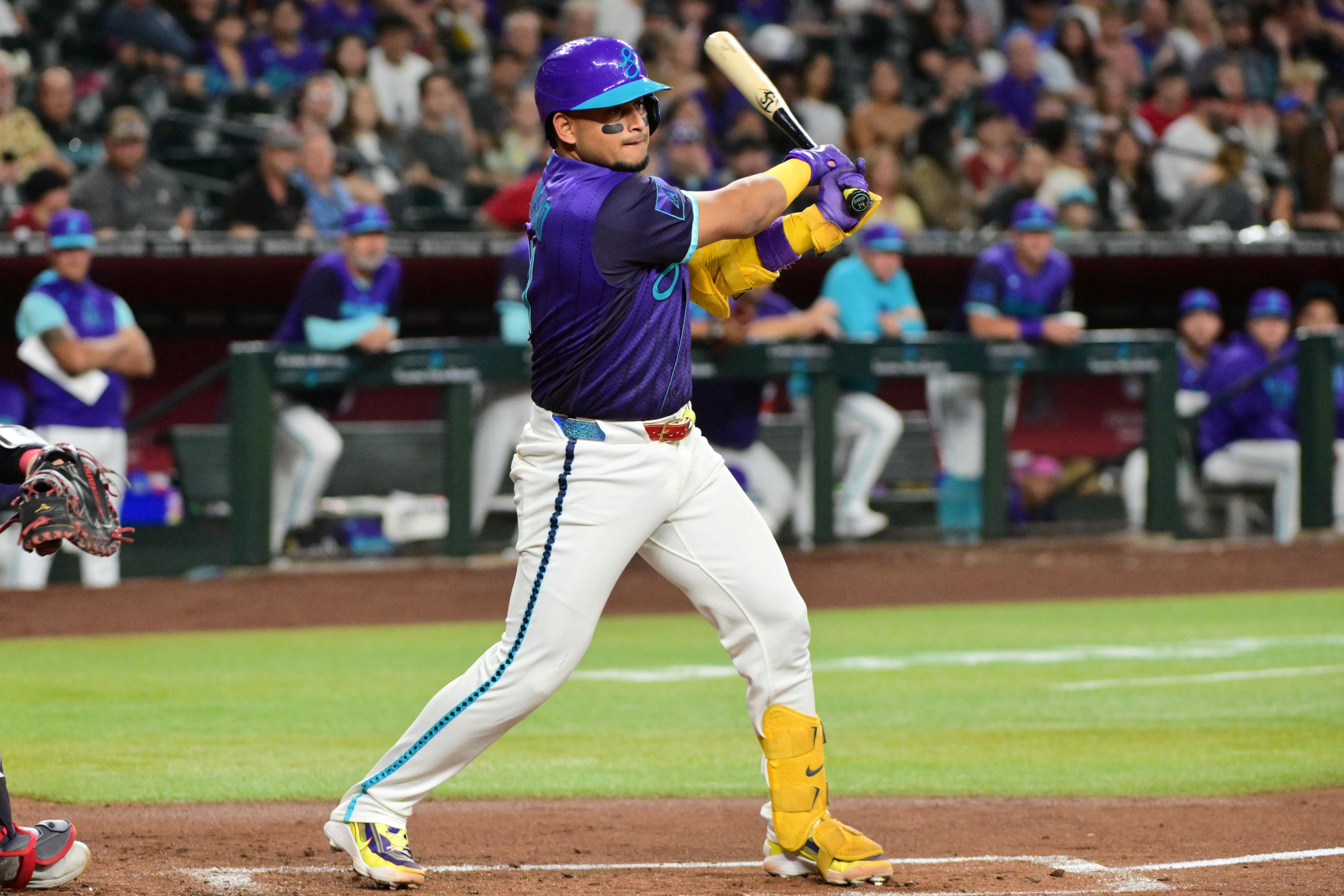 Arizona Diamondbacks catcher Gabriel Moreno hits a single as we make our Athletics vs. Diamondbacks prediction