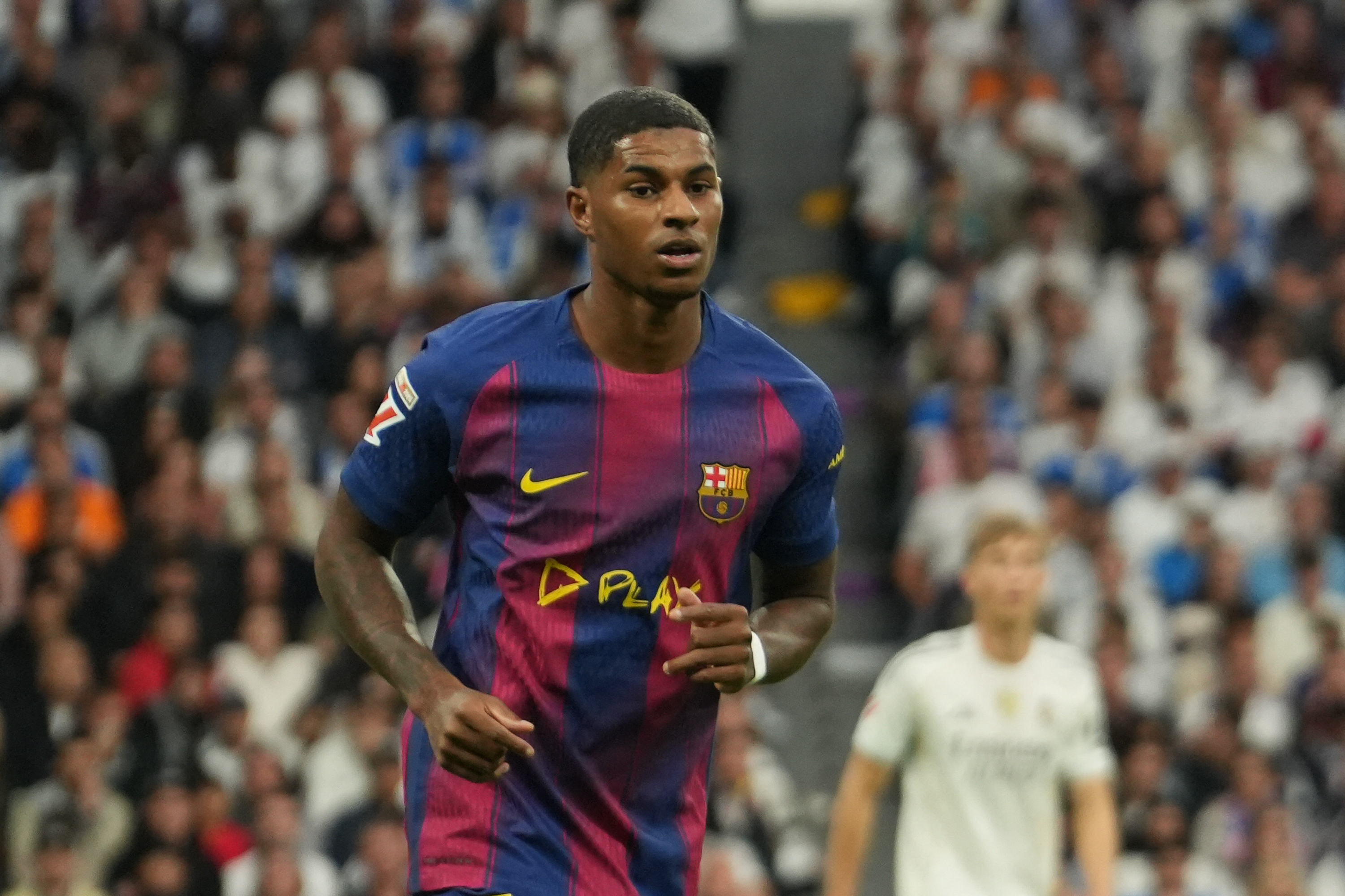 Marcus Rashford in action against Real Madrid as we offer our Champions League Predictions, Odds Matchday 4