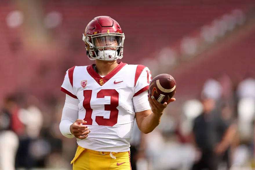 Caleb Williams and the USC Trojans feature in our college football parlay picks