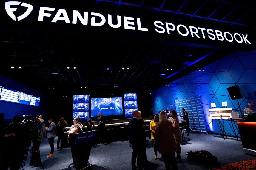 A view of the FanDuel Sportsbook betting area at Belterra Park Cincinnati as we look at Flutter Entertainment making the TIME Magazine Most Influential Companies list