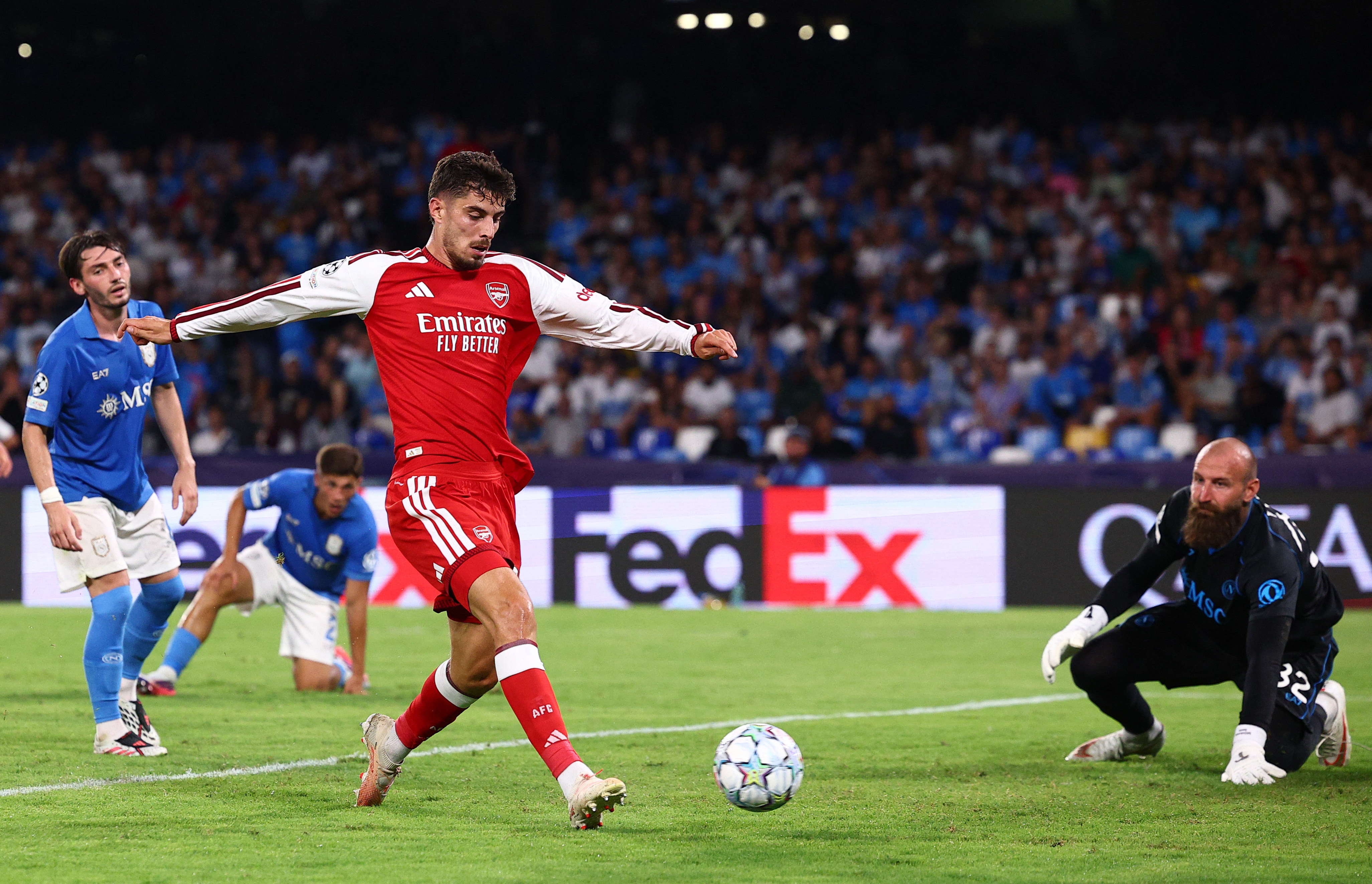 Pictured: Arsenal's Kai Havertz in action as we break down our Champions League Best Bets Matchweek 2. Photo by REUTERS/Guglielmo Mangiapane.
