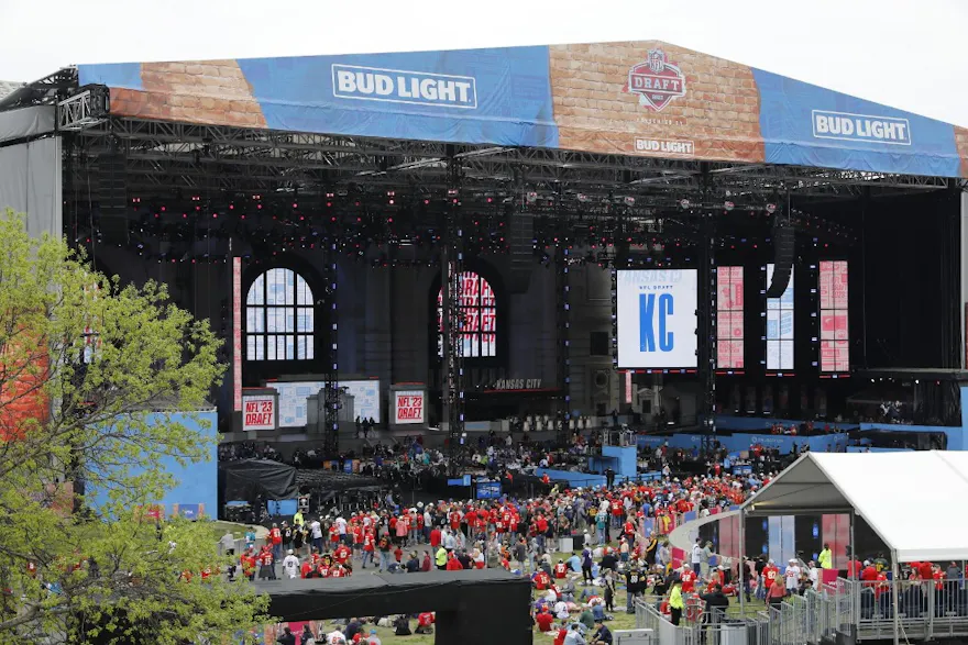 The NFL Draft Theater stage in Kansas City as we look at where you can legally bet on the NFL draft