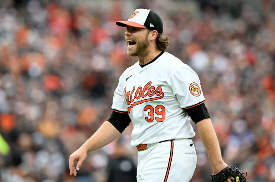 Corbin Burnes of the Baltimore Orioles reacts after giving up a home run in the first inning against the Los Angeles Angels, and we offer our top MLB player props and best bets based on the best MLB odds.