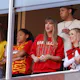 Taylor Swift and Brittany Mahomes look on during a game between the Los Angeles Chargers and Kansas City Chiefs as we look at MGM Resort in the third quarter of 2023.