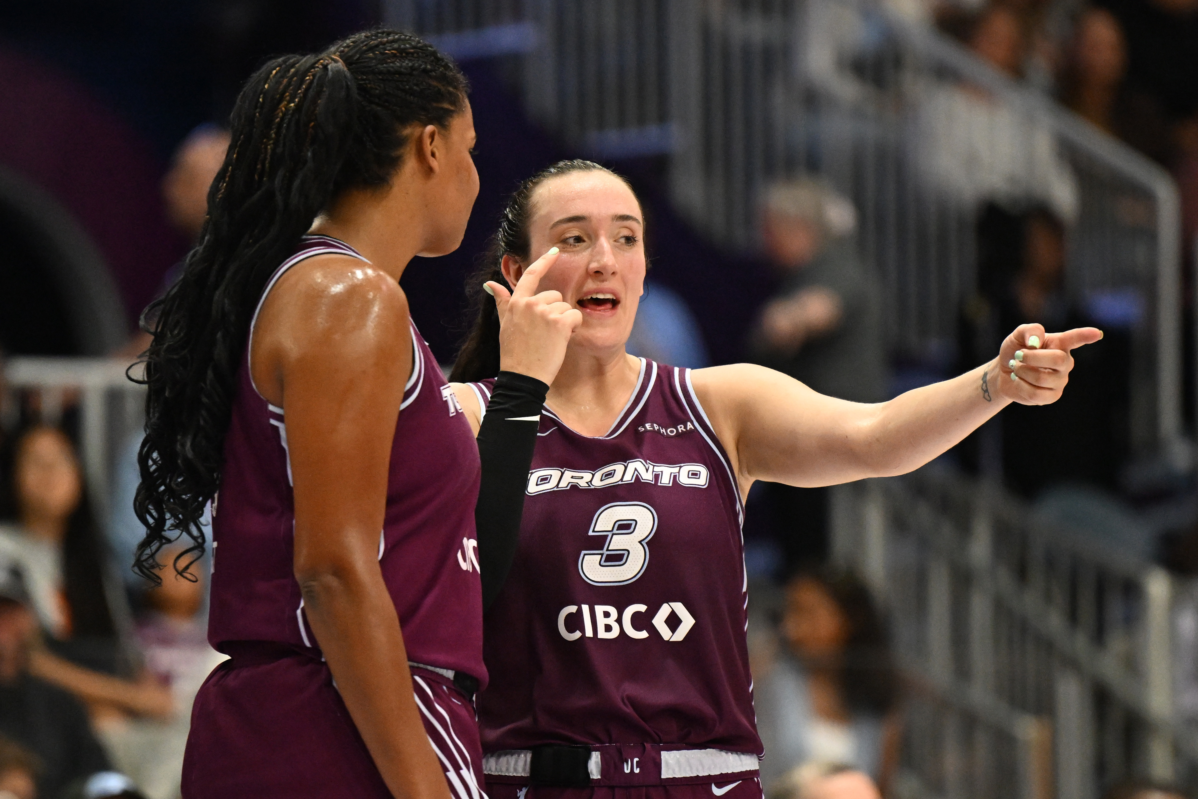 Toronto Tempo guard Marina Mabrey (3) gestures as we break down our Mercury vs. Tempo prediction.