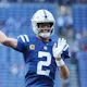 Matt Ryan of the Indianapolis Colts warms up before his game against the Tennessee Titans.