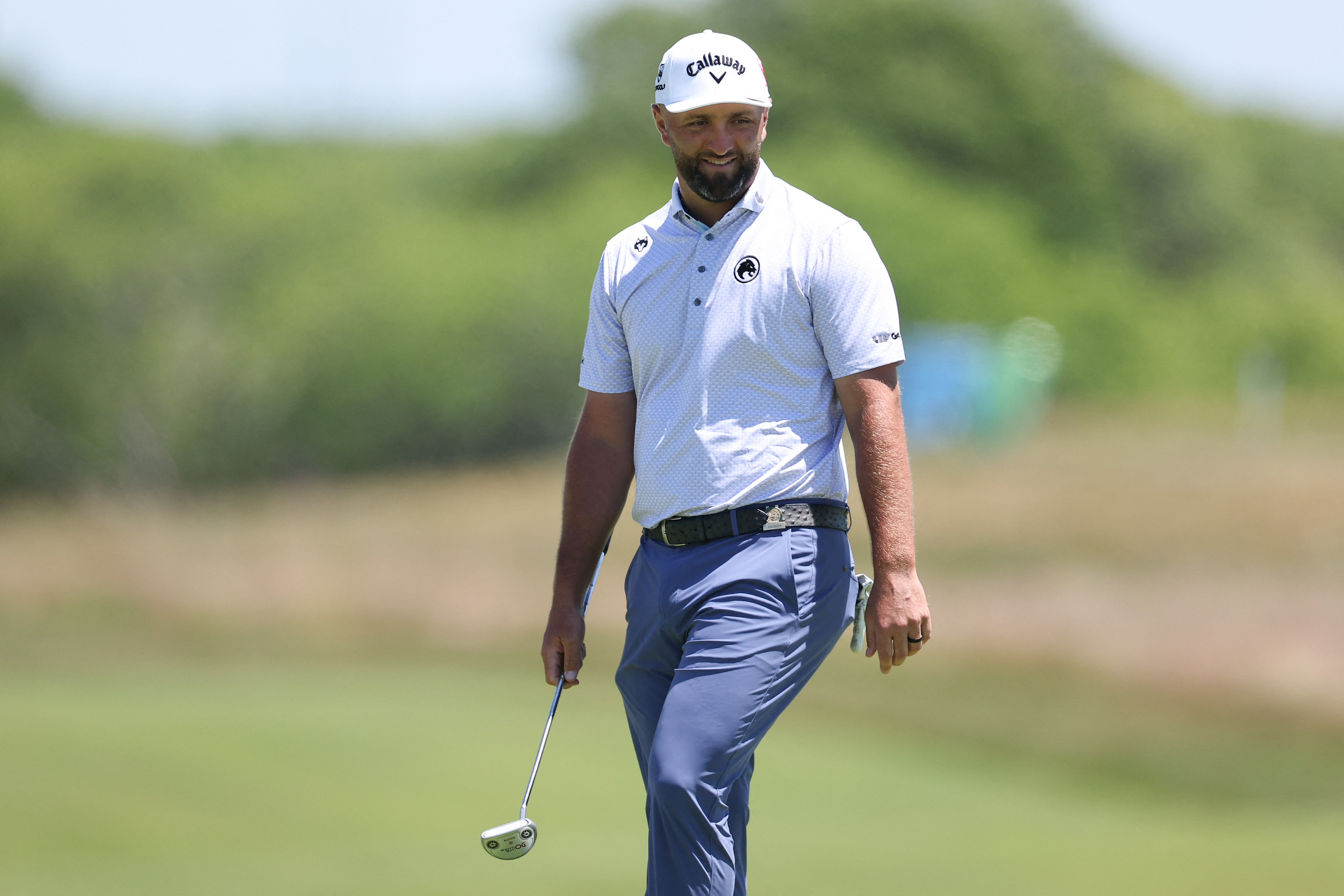 Jon Rahm - who's featured in my U.S. Open second round leader odds - during a practice round.