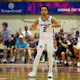 Ryan Nembhard of the Creighton Bluejays gestures after draining a 3-point shot in the first half of the game during the Maui Invitational at Lahaina Civic Center against the Texas Tech Red Raiders on November 21, 2022 in Lahaina, Hawaii.