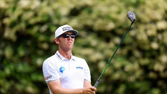 Seamus Power of Ireland reacts to a tee shot as we look at our best CJ Cup Byron Nelson picks