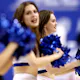 Cheerleaders of the Duke Blue Devils perform during the second half of a game as we look at North Carolina problem gambling.