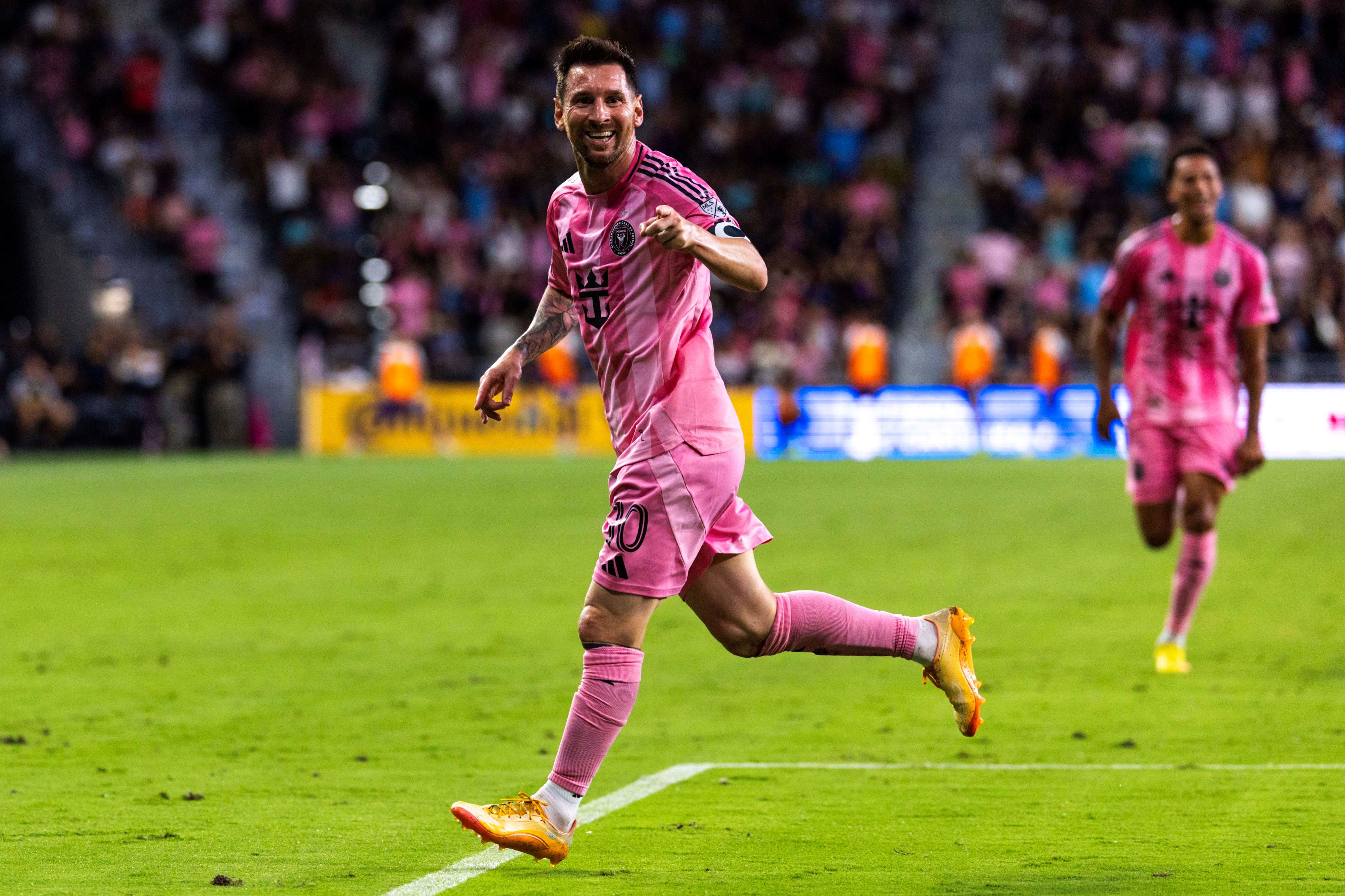 Inter Miami midfielder Lionel Messi reacts, and he's featured as part of my Inter Miami vs. Portland prediction.