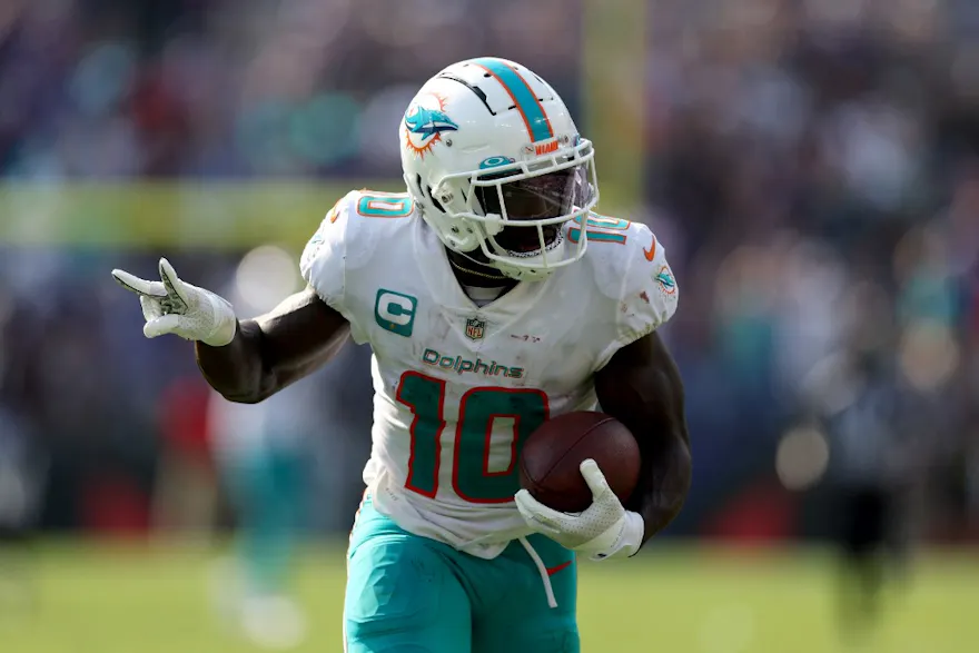 Tyreek Hill of the Miami Dolphins takes the field as we share our top Giants vs. Dolphins prediction.