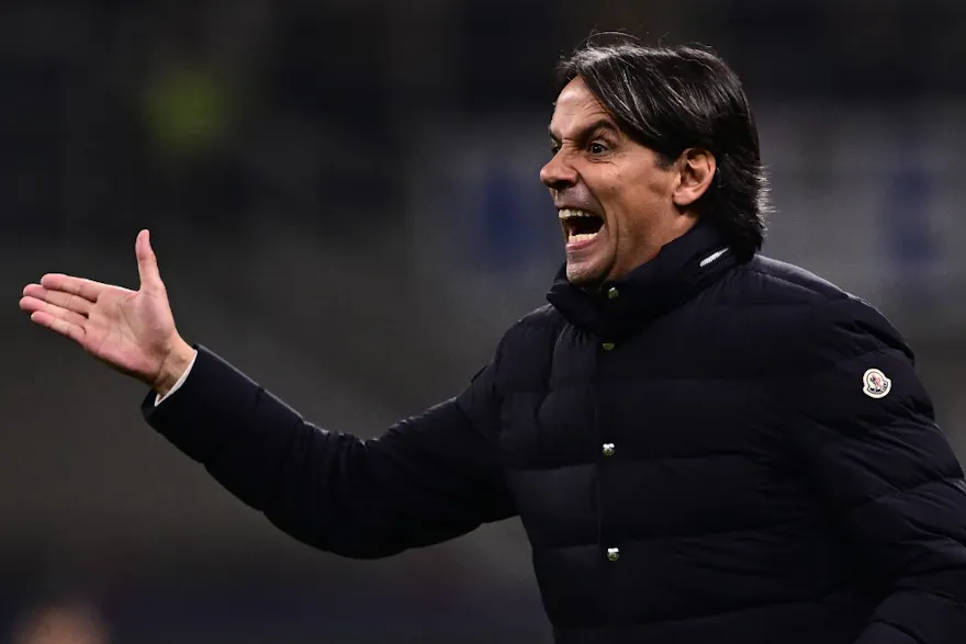 Inter Milan's Italian head coach Simone Inzaghi reacts during the UEFA Champions League as we look at our soccer best bets and odds this week.