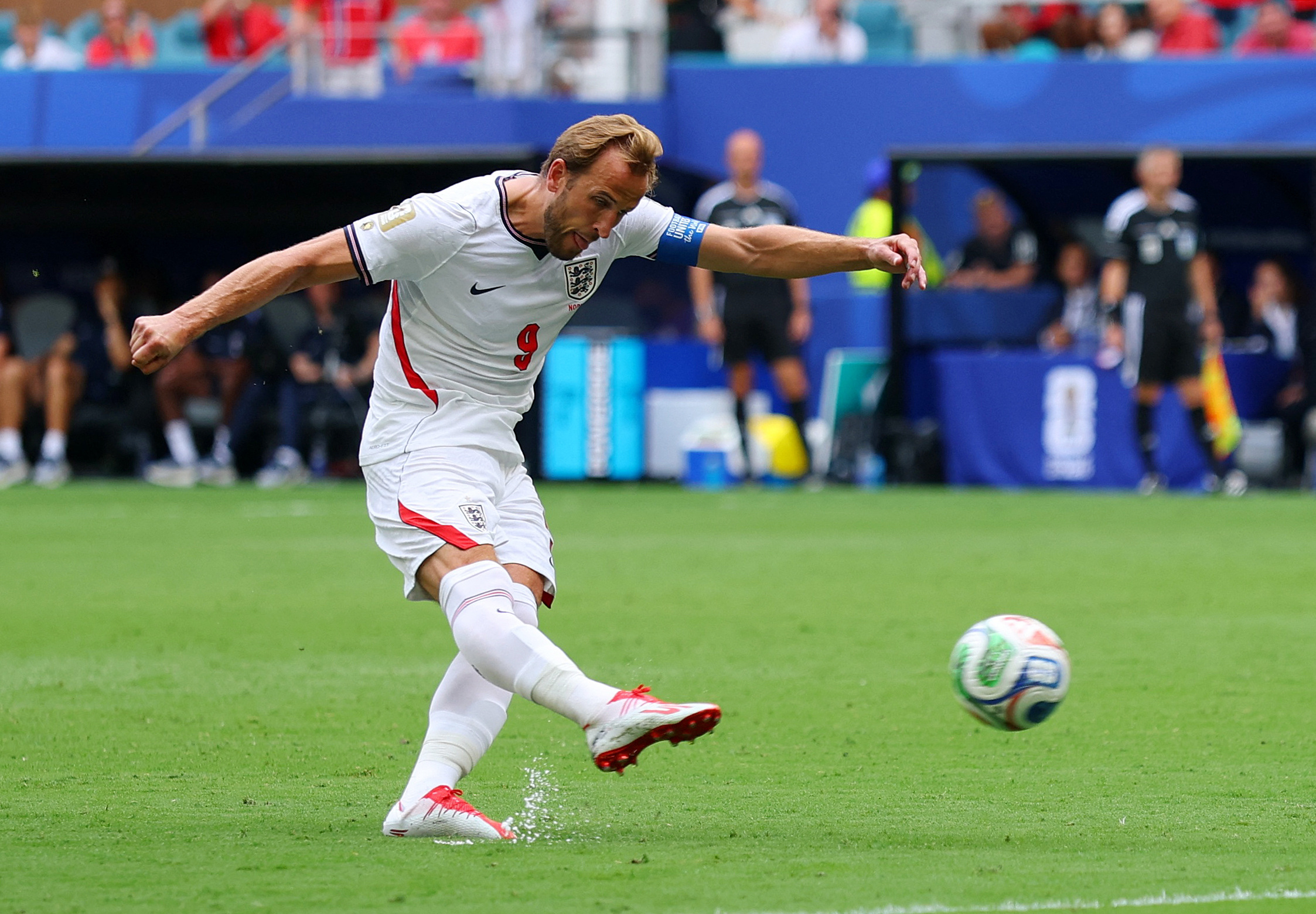 England's Harry Kane shoots at goal as we make our best Harry Kane prop bets.