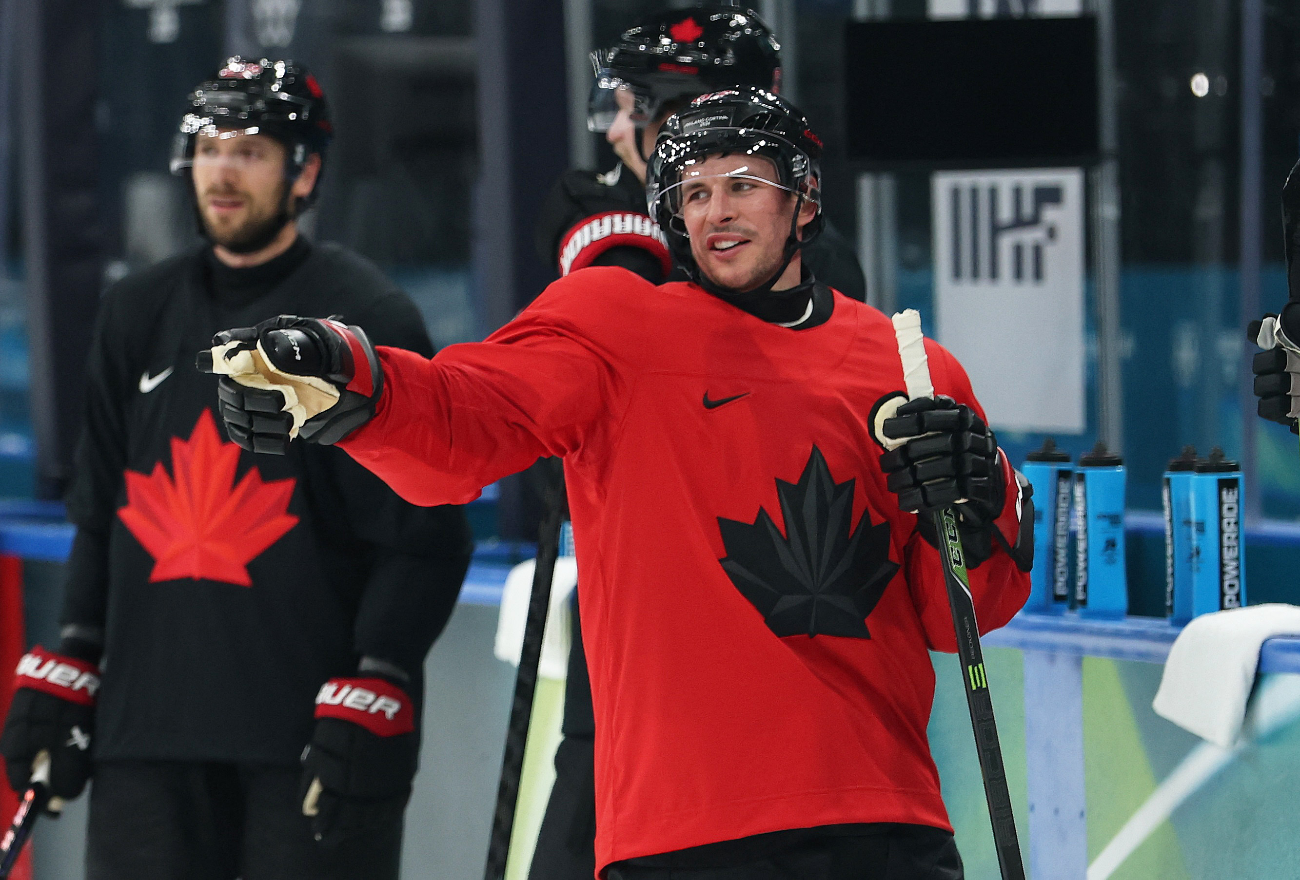 Sidney Crosby of Canada during practice as we provide the 2026 Olympic Hockey odds. 