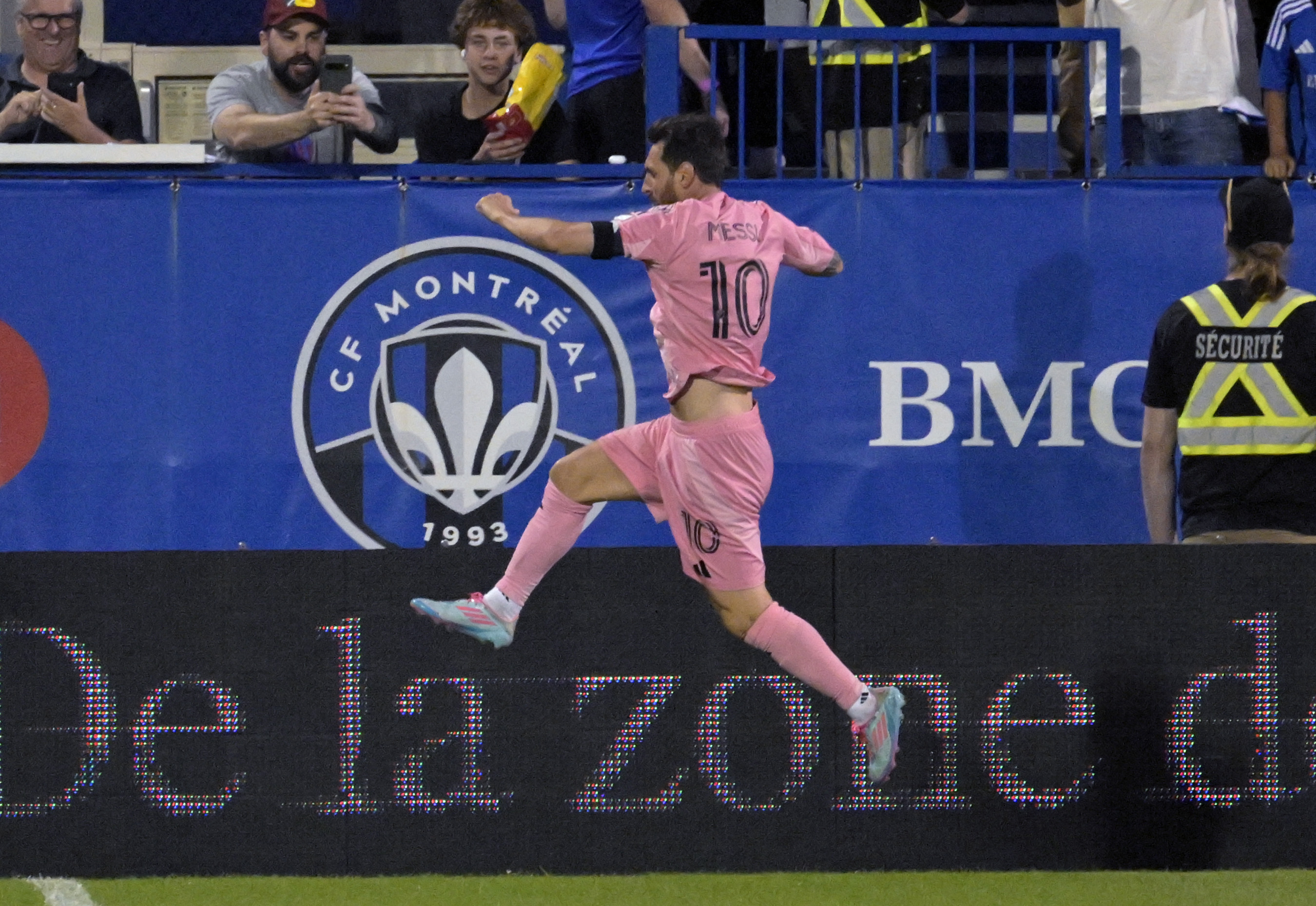Inter Miami CF forward Lionel Messi celebrates after scoring a goal as we make our best Inter Miami vs. Montreal predictions