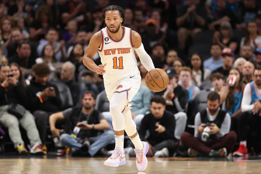Jalen Brunson of the New York Knicks dribbles the ball, and we break down ESPN BET's entrance into New York.