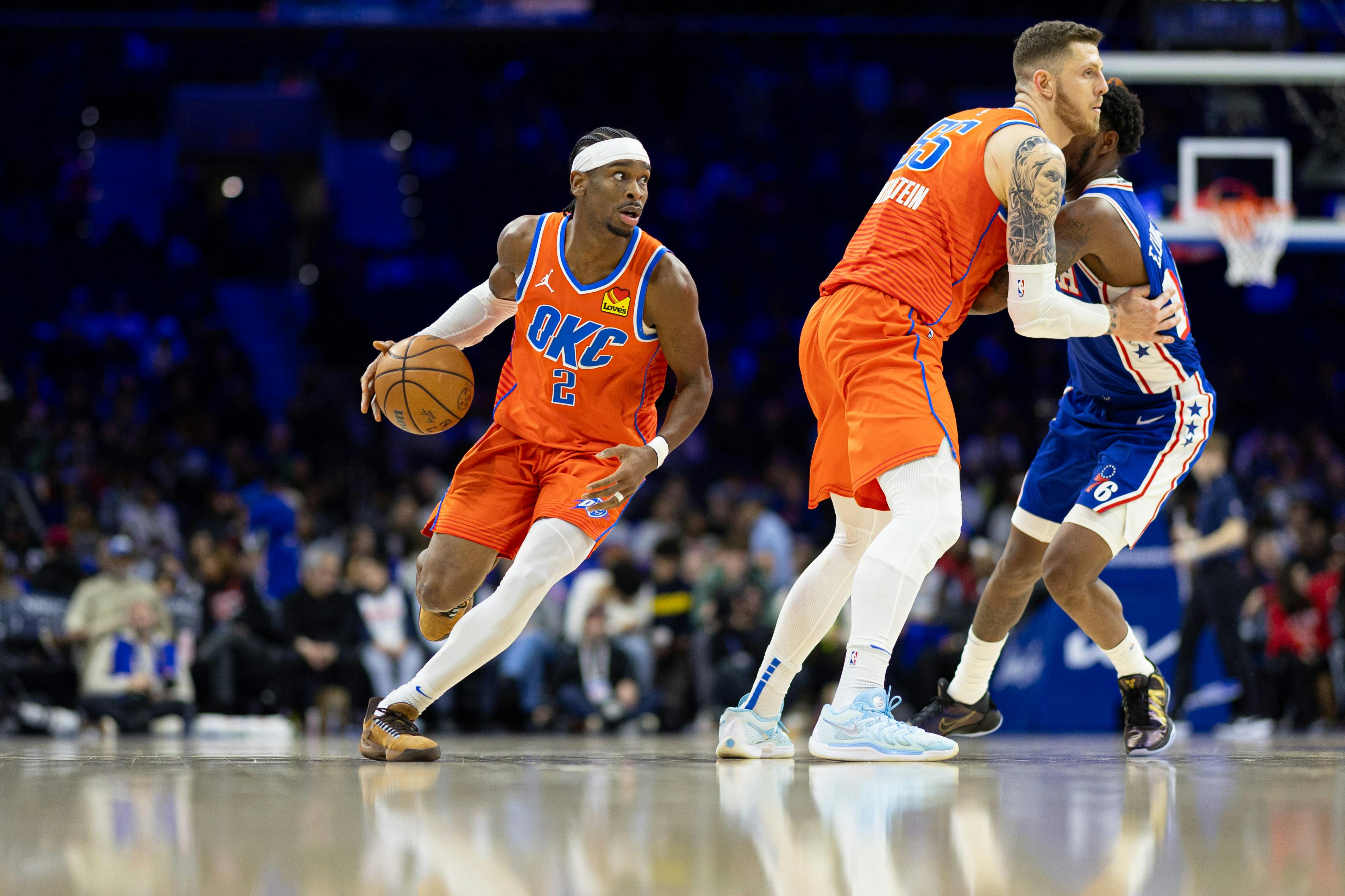 Oklahoma City Thunder guard Shai Gilgeous-Alexander (2) controls the ball as we look at our 2025 championship parlay picks.