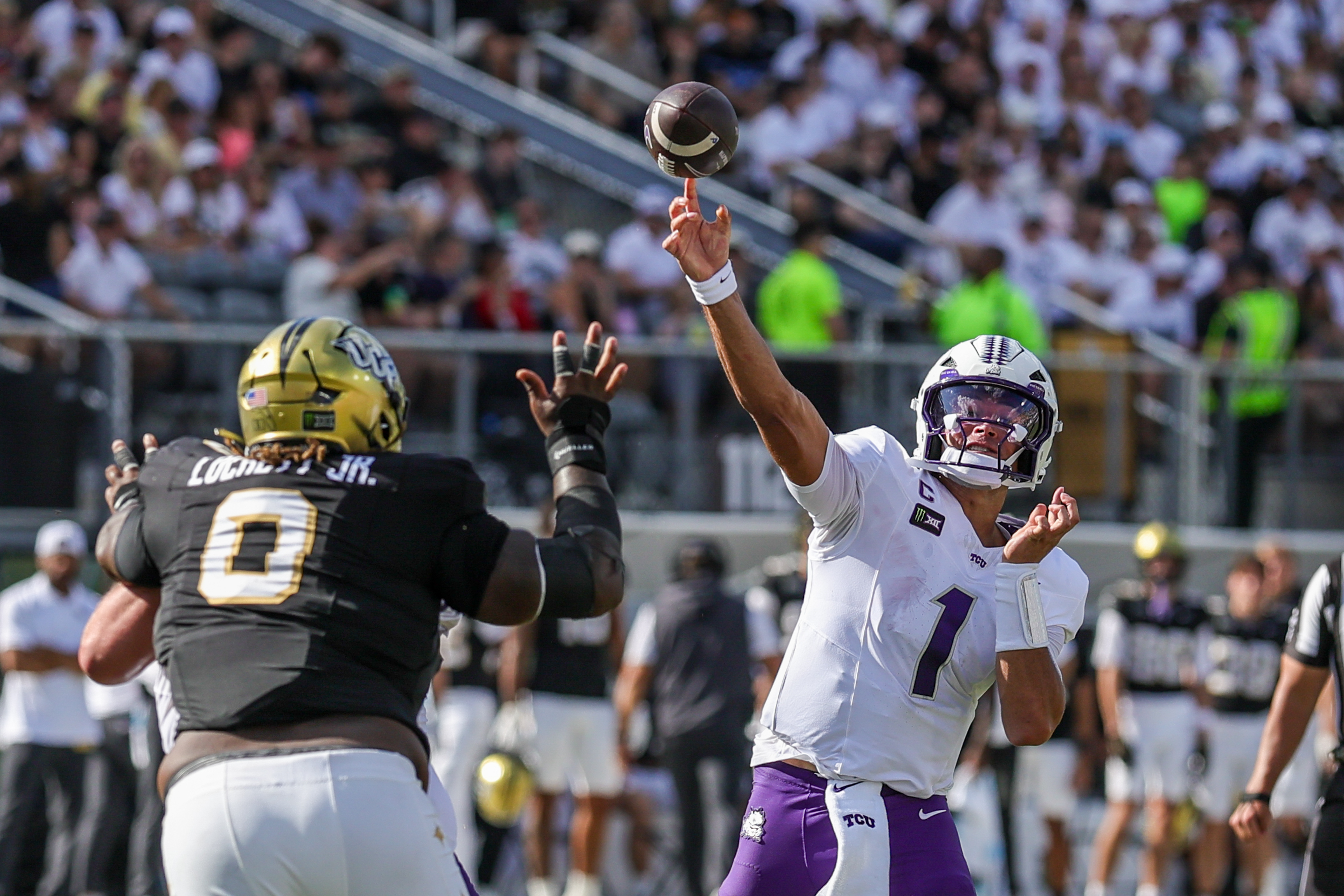 Pictured: Quarterback Jaden Craig as we break down our BYU vs. TCU Prediction. Photo by Mike Watters-Imagn Images.